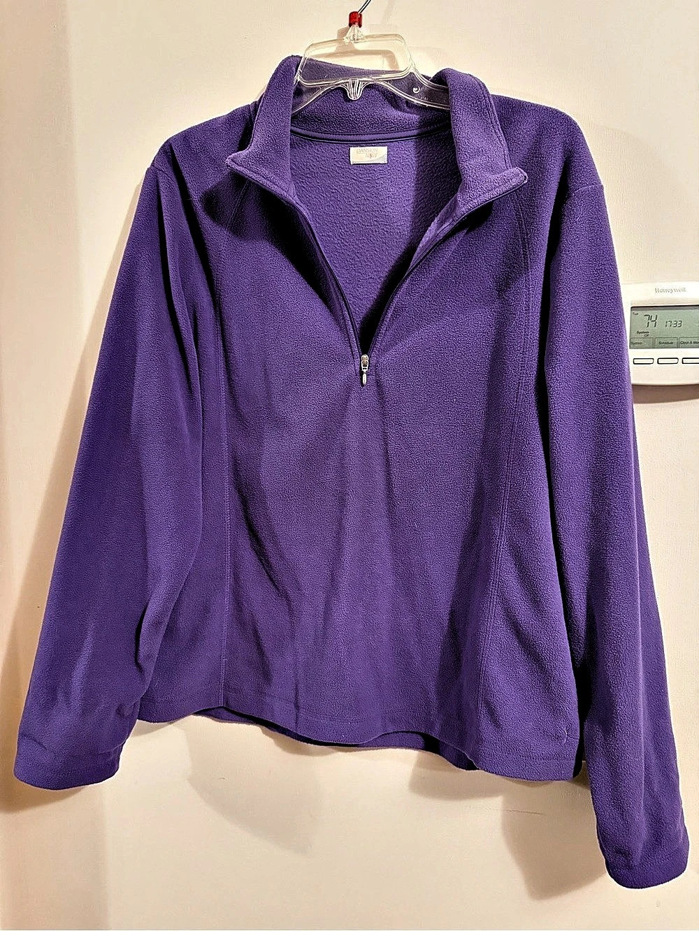 Danskin Now Quarter Zip Fleece Pullover Women's Purple Fleece Quarter-Zip